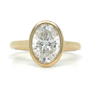 Callie - 18ct Yellow Gold Laboratory Grown 2.01ct Oval Rubover Set Diamond Ring