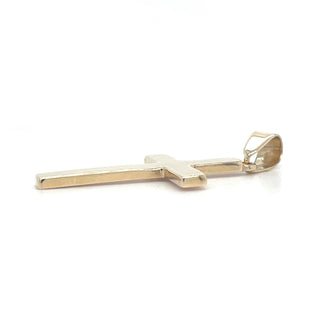 Vintage 9ct Yellow Gold Semi Solid Cross Pendant