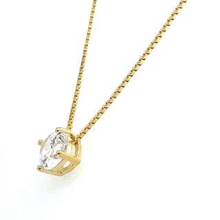Golden Round Cz Pendant
