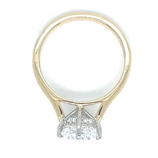 Aoife - 14ct Yellow Gold Laboratory Grown Cushion Solitaire With Hidden Diamond Halo