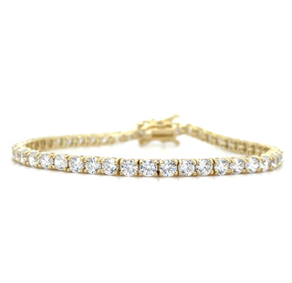 Golden 3mm Wide Cz Tennis Bracelet