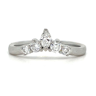 Platinum Laboratory Grown 0.33ct Marquise And Pear Crown Diamond Ring
