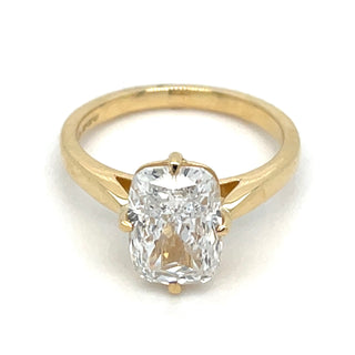Sage - 18ct Yellow Gold 3.02ct Laboratory Elongated Cushion Solitaire Diamond Engagement Ring