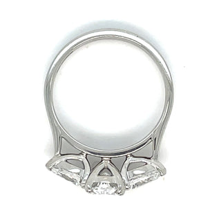 Cynthia - Platinum 1.76ct Laboratory Grown Oval and Side Pear Diamond Rings