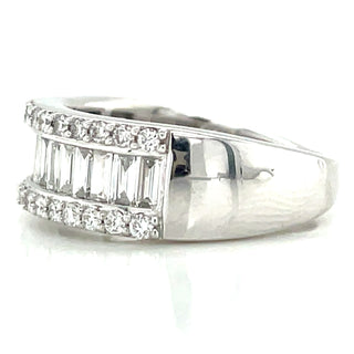 14ct White Gold Laboratory Grown 1.12ct Baguette Diamond Band