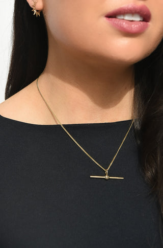 9ct Yellow Gold Minimalist T-Bar Necklace