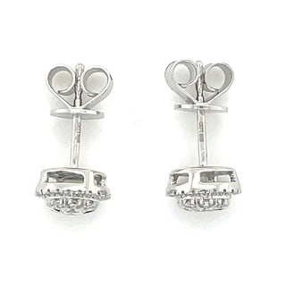 14ct White Gold 0.33ct Diamond Cluster Earrings