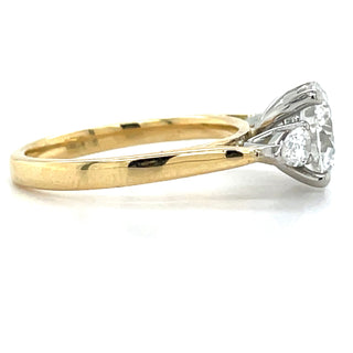 Bonnie - 18ct Yellow Gold 2.51ct Laboratory Grown Round and Pear Three Stone Diamond Engagement Ring