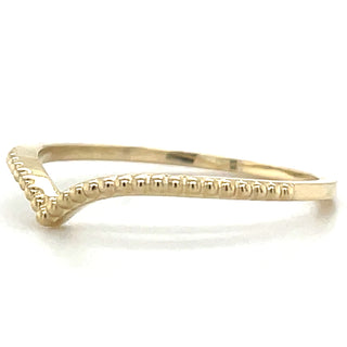 9ct Yellow Gold Bubble Wishbone Ring