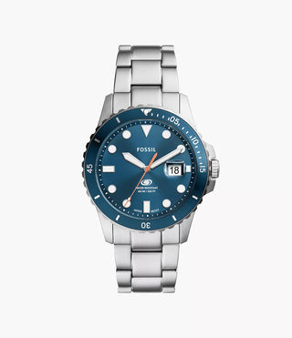 Fossil Gents Blue Dive Three-Hand Date Stainless Steel Watch