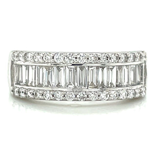 14ct White Gold Laboratory Grown 1.12ct Baguette Diamond Band