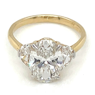 Summer - 14ct Yellow Gold 3.07ct Oval And Half Moon Laboratory Grown Diamond Ring