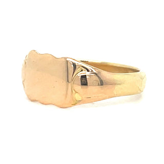 Vintage 9ct Yellow Gold Plain Rectangular Signet Ring