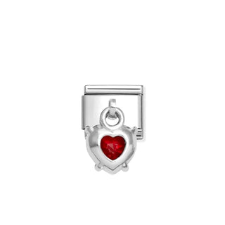 COMPOSABLE CLASSIC CHARMS steel and 925 sterling silver RED HEART