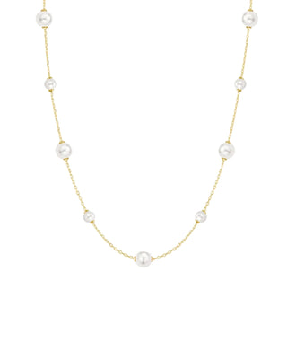 Ania Haie Gold Alternating Shell Pearl Station Necklace