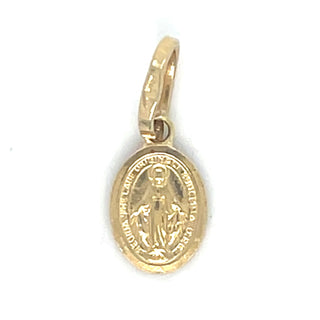 Vintage 9ct Yellow Gold Petite Miraculous Medal Pendant