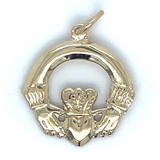 Vintage 9ct Yellow Gold Small Claddagh Pendant