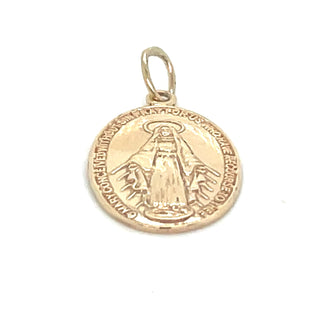 Vintage 9ct Yellow Gold Miraculous Medal Pendant