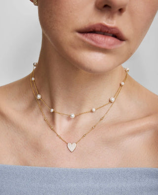 Ania Haie Gold Alternating Shell Pearl Station Necklace