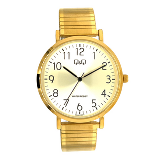 Q&Q Gold Face Watch With Gold Expandable Strap