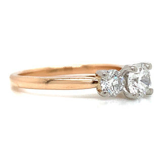 Saoirse - 1.11ct Earth Grown Trilogy Engagement Ring in 18ct Rose Gold