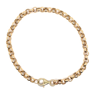Vintage 9ct Yellow Gold 7.5” Round Belcher Link Bracelet