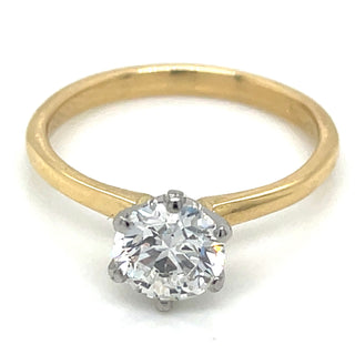 Evie - 18ct Yellow Gold Laboratory Grown Six Claw 1ct Round Brilliant Solitaire Diamond Engagement Ring