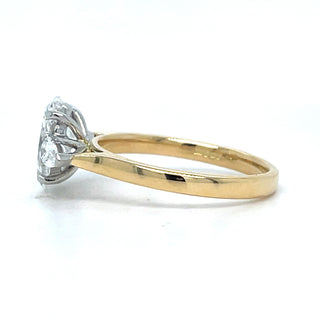 Daniela - 18ct Yellow Gold 1.78ct Laboratory Grown Oval Three Stone Engagement Ring with Side Pear Diamonds