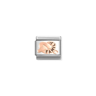Composable Classic Symbols in stainless steel with 9k rose gold and CZ Family