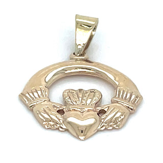 Vintage 9ct Yellow Gold Small Claddagh Pendant