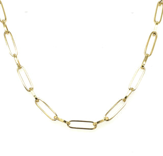 9ct Yellow Gold 18” Paper Link Necklace