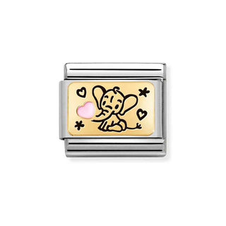 COMPOSABLE CHARM GOLD Pink Enamel Elephant Plate