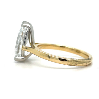 Ada - 18ct Yellow Gold 3.01ct Laboratory Grown Pear Solitaire Diamond Engagement Ring