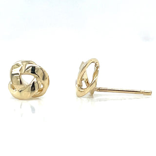 9ct Yellow Gold Twisted Knot Stud Earrings