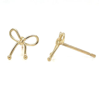 9ct Yellow Gold Bow Stud Earrings