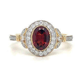 9ct Yellow Gold Earth Grown 1.37ct Ruby And Diamond Halo Ring