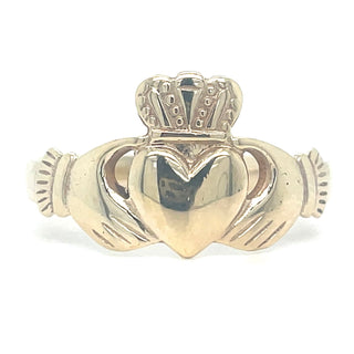 Vintage 9ct Yellow Gold Gents Claddagh Ring