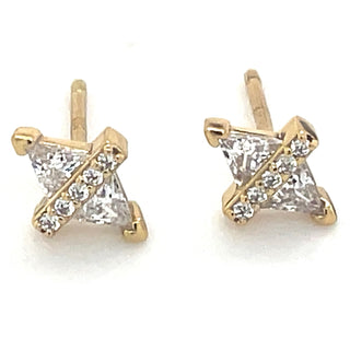 Forma Golden Triangle Cz Stud Earrings