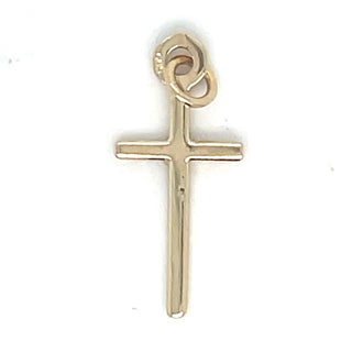 Vintage 9ct Yellow Gold Petite Plain Cross Pendant