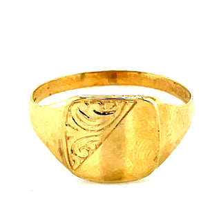 Vintage 9ct Yellow Gold Square Signet Ring