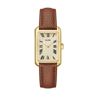 Belisenna Watch Leather, Nutshell, Sand Textured, Gold Colour