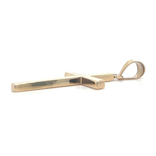 Vintage 9ct Yellow Gold Solid Cross Pendant