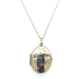 Vintage 9ct Yellow Gold Detailed Locket Pendant