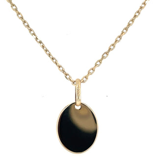 9ct Yellow Gold Oval Disc Necklace - Birthstone