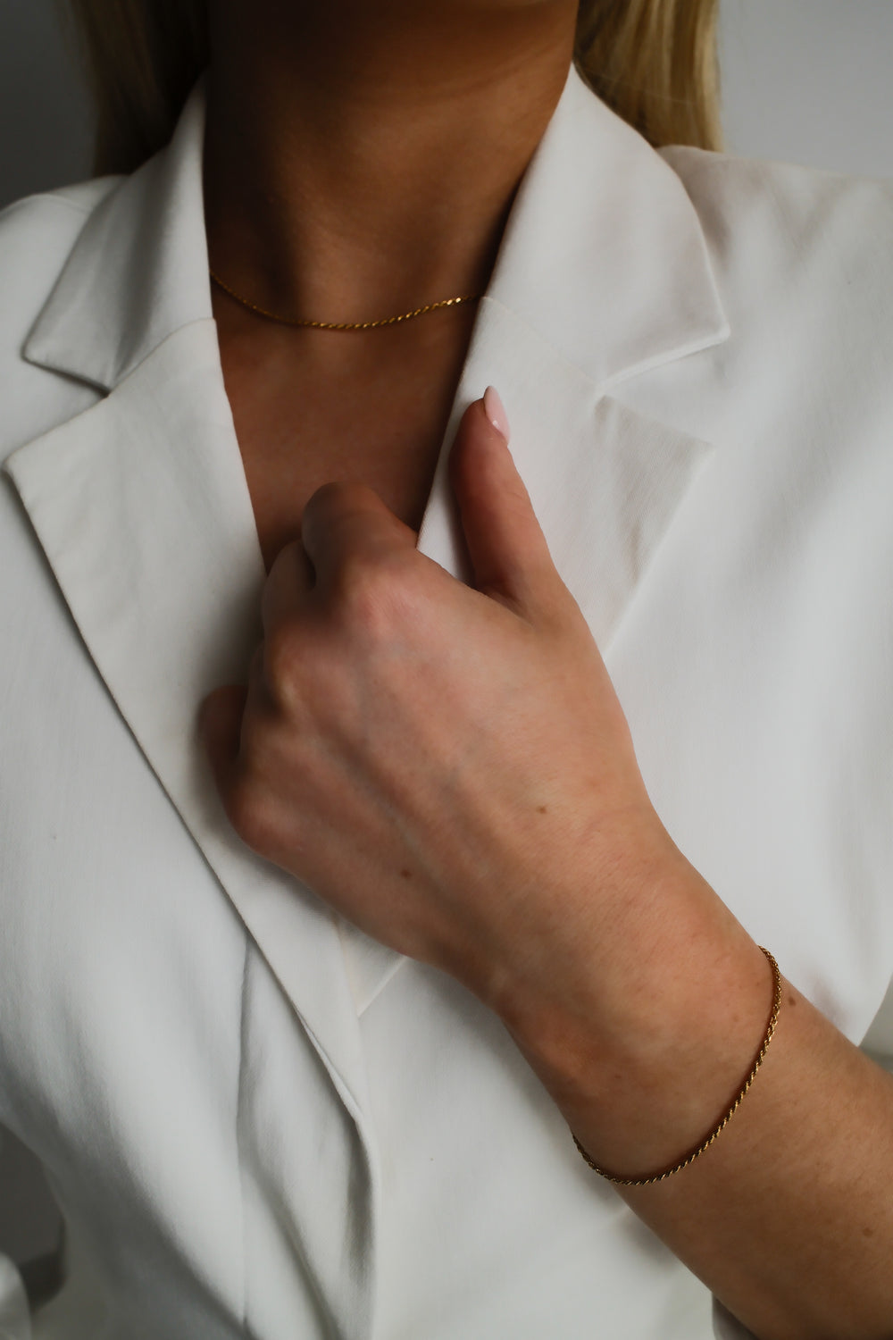 Golden Rope Necklace & Bracelet Bundle