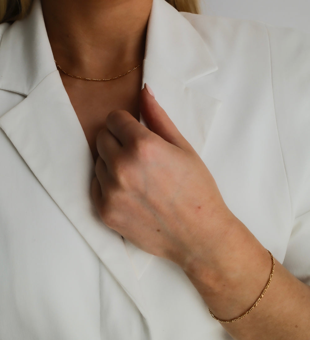 Golden Figaro Necklace & Bracelet Bundle