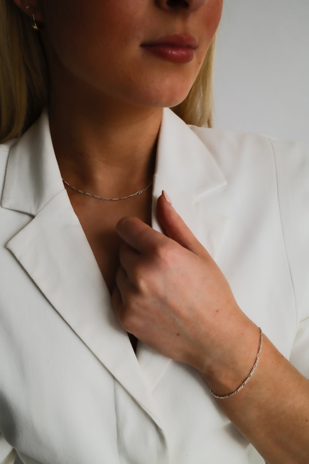 Sterling Silver Figaro Necklace & Bracelet Bundle