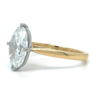 18ct Yellow Gold Laboratory Grown 3.02ct Oval Solitaire Diamond Ring