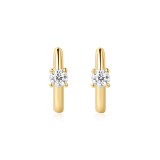 Ania Haie Gold Solitaire Cubic Zirconia Mini Huggies