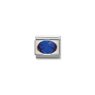 COMPOSABLE Classic FACETED CUBIC zirconia, stainless steel and 18k gold BLUE